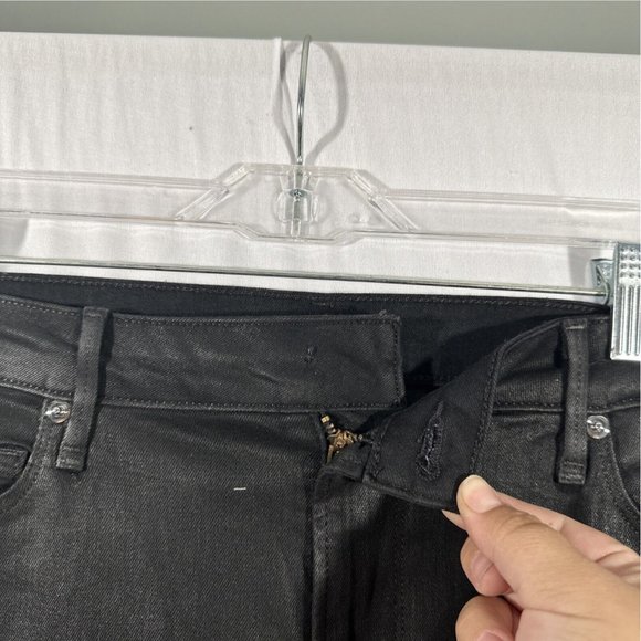 NWD $170 GOOD AMERICAN [ 18 ] Good Legs Coated Skinny‎ Jeans in Black - Picture 6 of 16